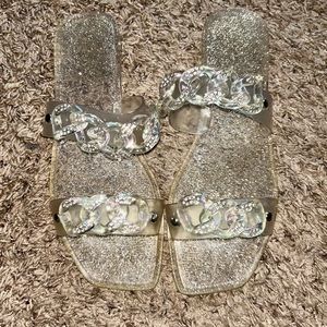 Clear Jelly Flats JLO JENNIFER LOPEZ Sandal Sz 11 EU 43